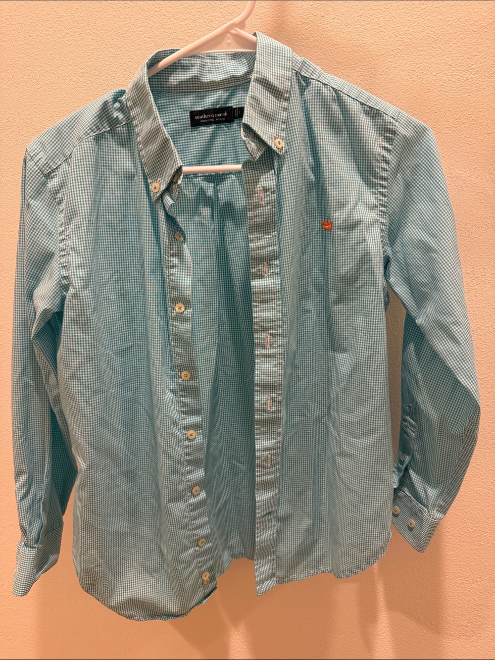 Southern Marsh Boys Mint Gingham Button-Down Shirt